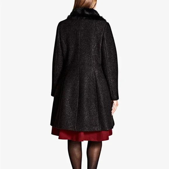 City Chic Winter Rose Faux Faur-Collar Coat - Picture 2 of 13